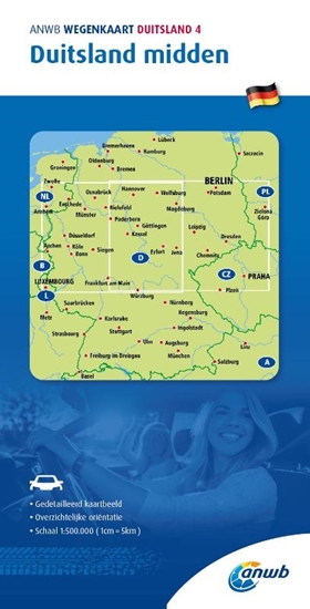 Afbeelding van ANWB Wegenkaart ANWB Wegenkaart 4.Duitsland Midden