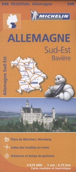 Afbeelding van Regionale kaarten Michelin Michelin Wegenkaart 546 Duitsland Zuidoost - Beieren