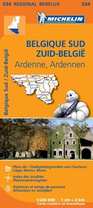 Afbeeldingen van Regionale kaarten Michelin Michelin Wegenkaart 534 België Zuid, Ardennen