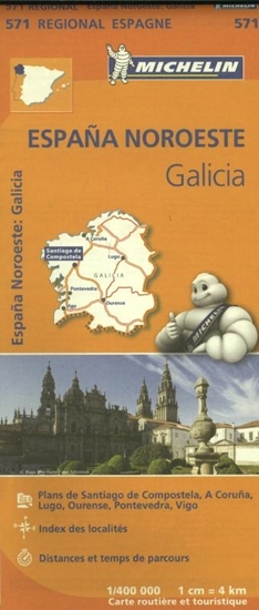 Afbeelding van Regionale kaarten Michelin Michelin Wegenkaart 571 Spanje Noordwest - Galicia