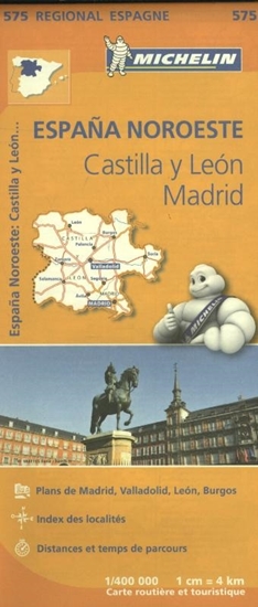 Afbeelding van Regionale kaarten Michelin Michelin Wegenkaart 575 Spanje Noordwest - Castilla y León, Madrid