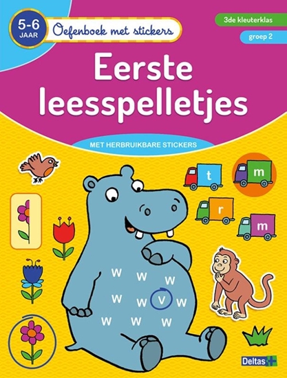 Afbeelding van Oefenboek met stickers Eerste leesspelletjes