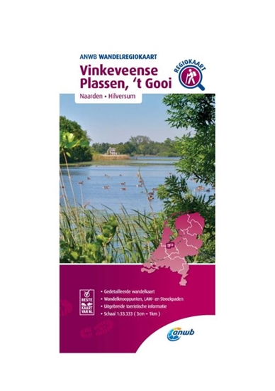 Afbeelding van ANWB Wandelregiokaart Vinkeveense Plassen, 't Gooi
