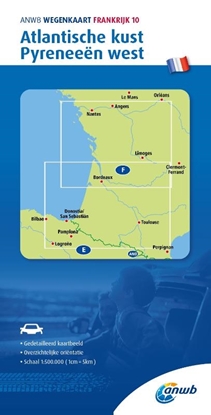 Afbeeldingen van ANWB Wegenkaart ANWB Wegenkaart Frankrijk 10. Atlantische kust/ Pyreneeen-West