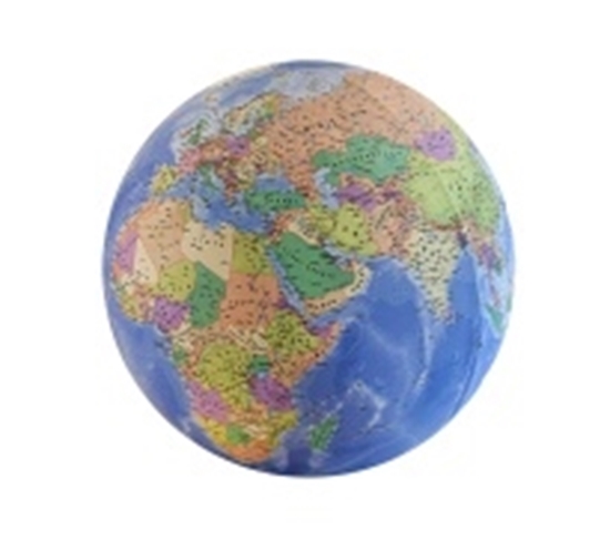 Afbeelding van Opblaasbare globe / evenwichtsbal 3D cartogr. dia.75 cm