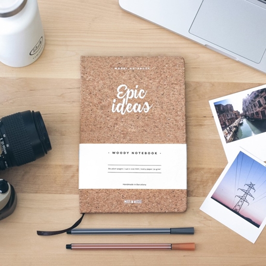 Afbeelding van Woody schriftje A5 kurk epic ideas