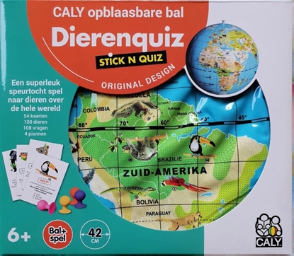 Afbeeldingen van Stick N Quiz 42 opblaasbare bol dieren & quiz