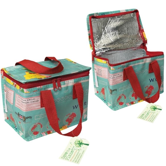 Afbeelding van Lunchbag vintage world map