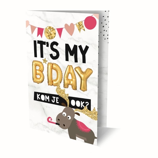 Afbeelding van UITNODIGINGEN B-DAY PK 890 / 6X3,95 - FSC MIX CREDIT