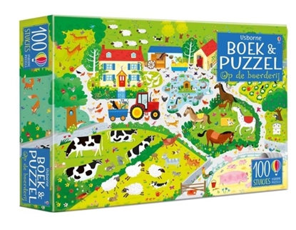 Afbeeldingen van Op de boerderij Boek & puzzel