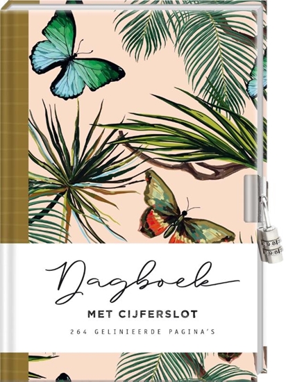 Afbeelding van Dagboek met cijferslot voor volwassenen - Butterfly