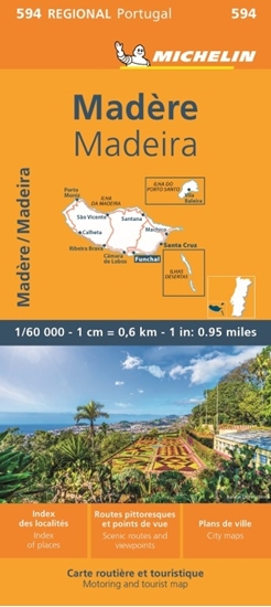 Afbeelding van Regionale kaarten Michelin Michelin Wegenkaart 594 Madeira