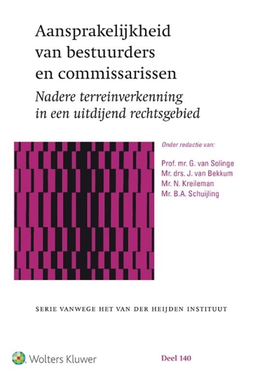 Afbeelding van Serie vanwege het Van der Heijden Instituut te Nijmegen Aansprakelijkheid van bestuurders en commissarissen
