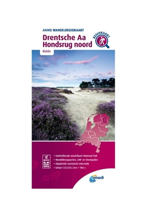 Afbeeldingen van ANWB Wandelregiokaart Wandelregiokaart Drentsche Aa, Hondsrug noord 1:33.333