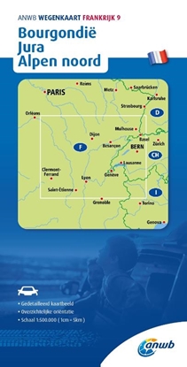 Afbeeldingen van ANWB Wegenkaart ANWB Wegenkaart Frankrijk 9. Bourgondie/Jura/Alpen-Noord
