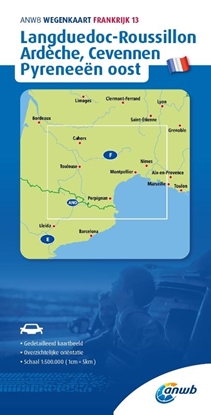 Afbeeldingen van ANWB Wegenkaart ANWB Wegenkaart Frankrijk 13. Languedoc-Roussillon/Ardeche/Cevennen/ Pyreneeen-Oost