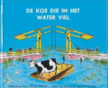 Afbeeldingen van De koe die in het water viel