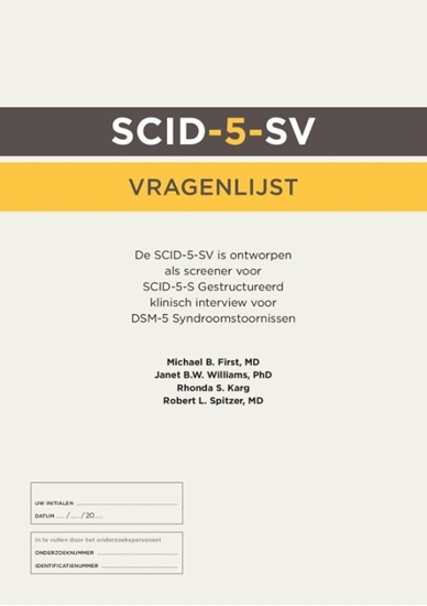 Afbeelding van SCID-5-S: Vragenlijst (50 ex.)