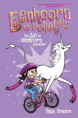 Afbeeldingen van Evi en eenhoorn Eenhoorn op rolletjes