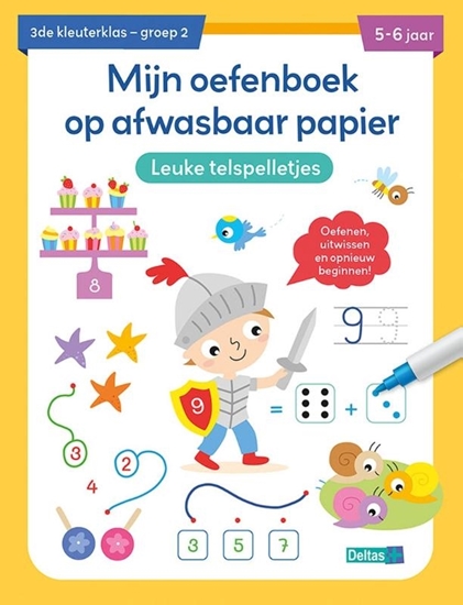 Afbeelding van Mijn oefenboek op afwasbaar papier Leuke telspelletjes 5-6 jaar