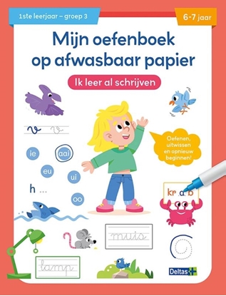 Afbeeldingen van Mijn oefenboek op afwasbaar papier Ik leer al schrijven 6-7 jaar