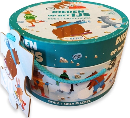 Afbeeldingen van Boek + giga puzzel Dieren op het ijs - boek + giga puzzel