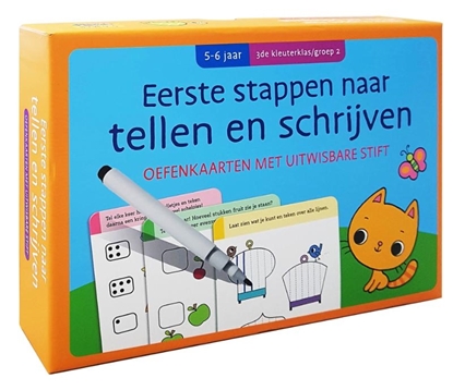 Afbeeldingen van Oefenkaarten met uitwisbare stift - Eerste stappen naar tellen en schrijven 5-6 jaar groep 2