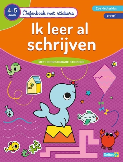 Afbeelding van Oefenboek met stickers Ik leer al schrijven 4-5 jaar groep 1