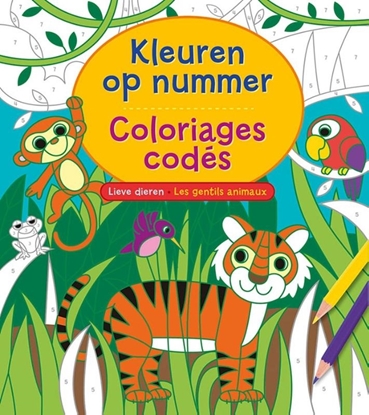 Afbeeldingen van Kleuren op nummer - Lieve dieren / Les gentils animaux - Coloriages codés