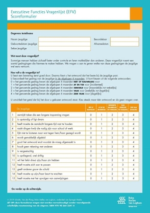 Afbeeldingen van Executieve Functies Vragenlijst (EFV) scoreformulieren