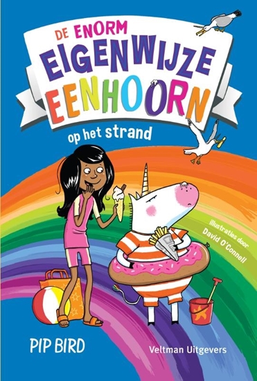 Afbeelding van De enorm eigenwijze eenhoorn op het strand