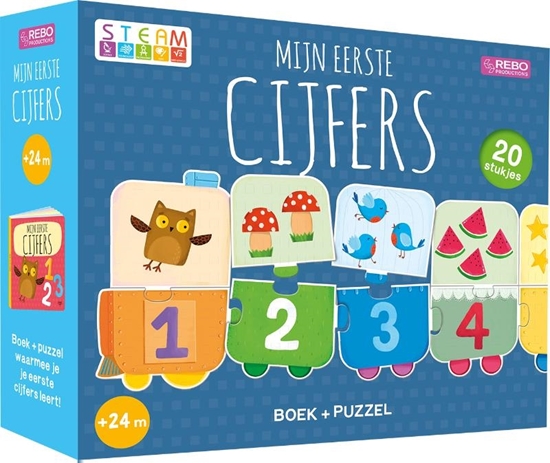 Afbeelding van Puzzeltrein 20 stukjes en boek Puzzeltrein 20 stukjes en boek - Mijn eerste cijfers