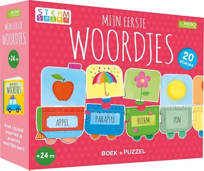 Afbeeldingen van Puzzeltrein 20 stukjes en boek Puzzeltrein 20 stukjes en boek - Mijn eerste woordjes