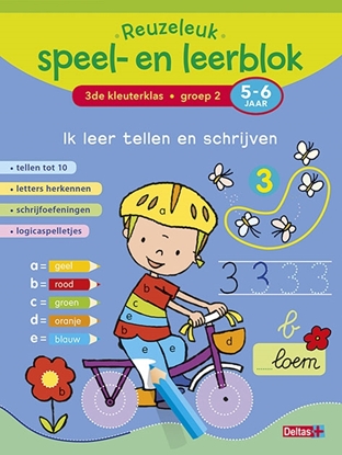 Afbeeldingen van Reuzeleuk speel- en leerblok Ik leer tellen en schrijven 3de kleuterklas; groep 2; 5-6 jaar