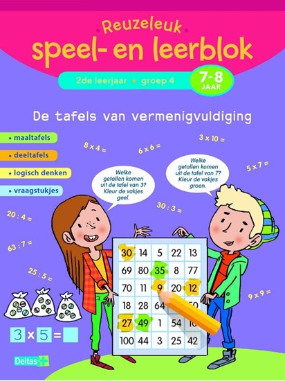 Afbeelding van Reuzeleuk speel- en leerblok De tafels van vermenigvuldiging; 2de leerjaar; Groep 4; 7-8 jaar