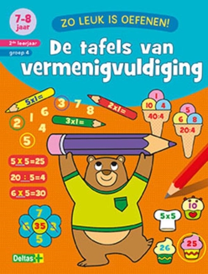 Afbeelding van De tafels van vermenigvuldiging 7-8 jaar 2de leerjaar groep 4
