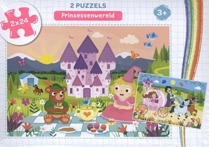 Afbeeldingen van Puzzels 2x24 3+ Prinsessenwereld - puzzel 2 x 24 stukjes