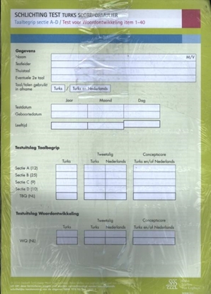Afbeeldingen van Schlichting Test Turks Scoreformulier