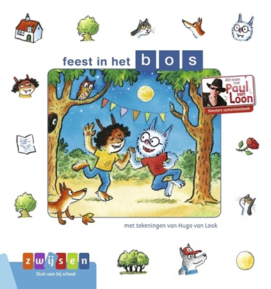 Afbeeldingen van AVI-lezen met Paul van Loon feest in het bos