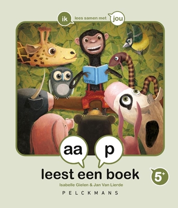 Afbeeldingen van aap leest een boek