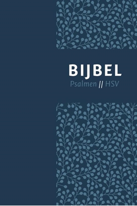 Afbeeldingen van Bijbel (HSV) met psalmen - blauw leer met zilversnee en duimgrepen
