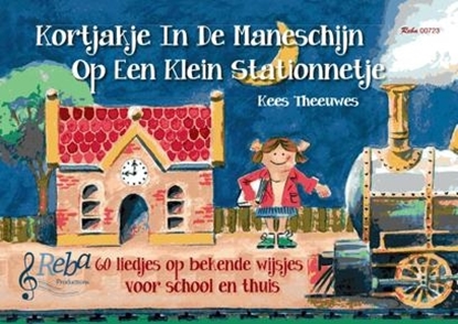 Afbeeldingen van Kortjakje in de maneschijn op een klein stationnetje