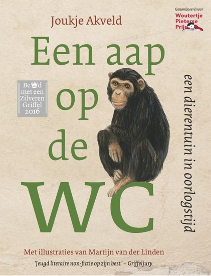Afbeelding van Een aap op de wc