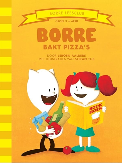Afbeelding van De Gestreepte Boekjes Borre bakt pizza's