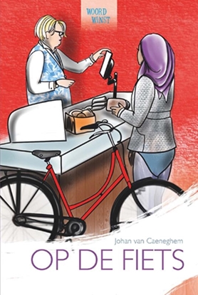 Afbeeldingen van Woordwinst; lezend op weg naar A1 Op de fiets