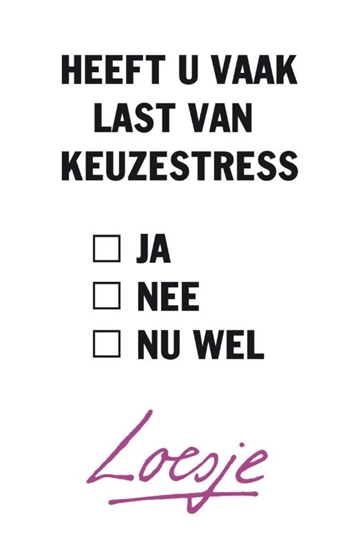 Afbeelding van Heeft u vaak last van keuzestress