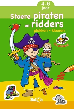 Afbeeldingen van Plakken en kleuren Stoere piraten en ridders 4-6 jaar