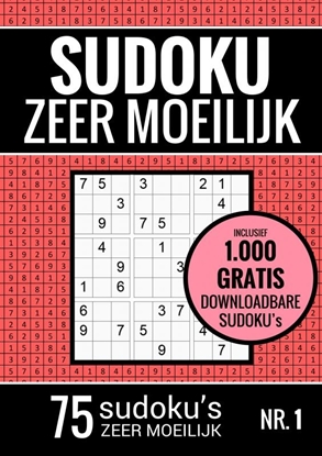 Afbeeldingen van Sudoku Zeer Moeilijk - Puzzelboek: 75 Zeer Moeilijke Sudoku Puzzels voor Volwassenen en Ouderen