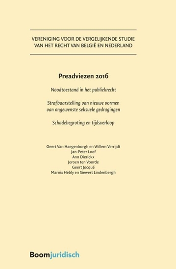 Afbeelding van Vereniging voor de vergelijkende studie van het recht in Belgie en Nederland Preadviezen 2016