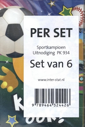 Afbeeldingen van Sportkampioen uitnodiging PK 934 - set van 6